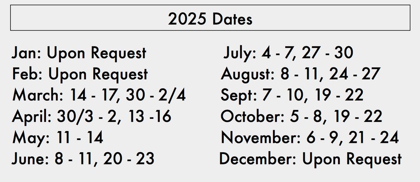 2025 Dates 4 Day